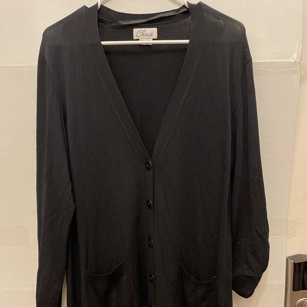 Chaus Black Cardigan Sweater Perfect for Winter